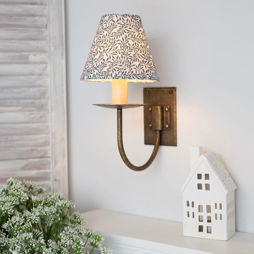 Candle Shade In Indigo Spring Leaf 4 Candle Shade In Indigo Spring Leaf - Image 2