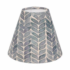 Candle Shade In Indigo Watercolour Leaf
