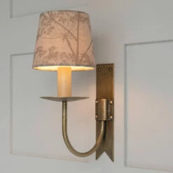 French Drum Candle Shade In Soft Grey Cow Parsley, Reversed 6 French Drum Candle Shade In Soft Grey Cow Parsley, Reversed -Jim Lawrence Sales 10CANFD13CPSGREV 12