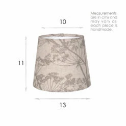 French Drum Candle Shade In Soft Grey Cow Parsley, Reversed 7 French Drum Candle Shade In Soft Grey Cow Parsley, Reversed -Jim Lawrence Sales 10CANFD13CPSGREV 13