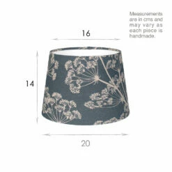 20cm Medium French Drum Shade In Indigo Cow Parsley -Jim Lawrence Sales 10FDM20CPIN 13