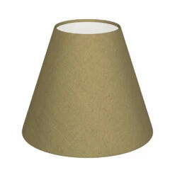 Candle Shade In Dull Gold Faux Silk