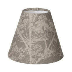 Candle Shade In Soft Grey Cow Parsley