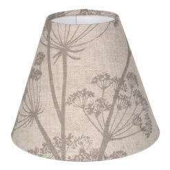 Candle Shade In Soft Grey Cow Parsley, Reversed
