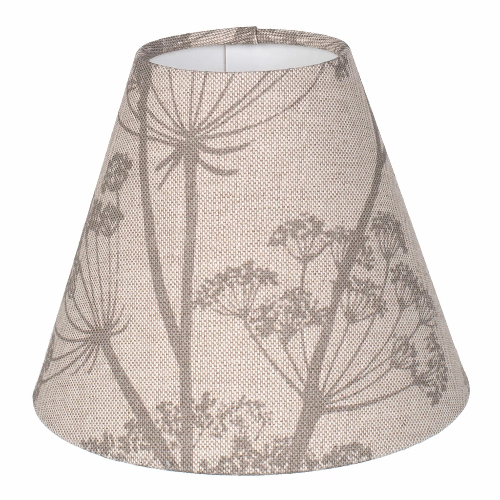 Candle Shade In Soft Grey Cow Parsley, Reversed 3 Candle Shade In Soft Grey Cow Parsley, Reversed