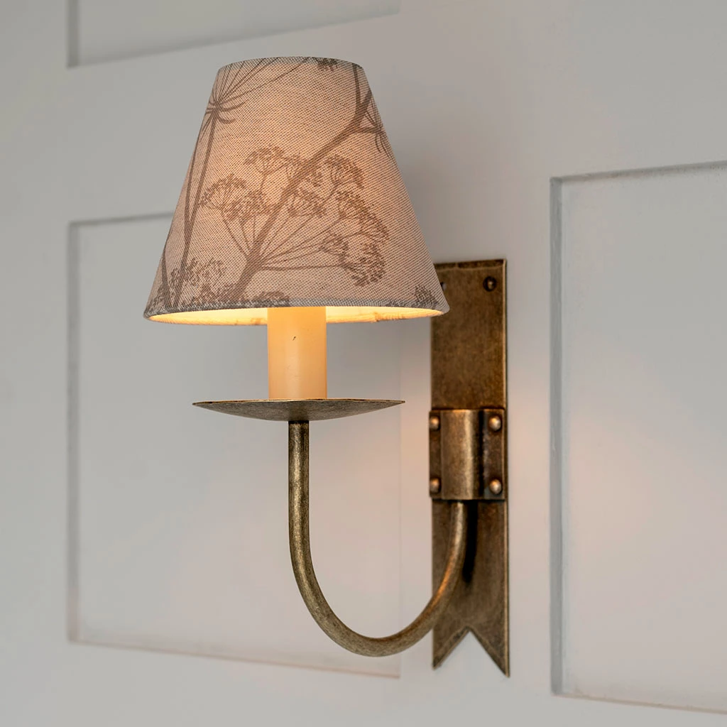 Candle Shade In Soft Grey Cow Parsley, Reversed 4 Candle Shade In Soft Grey Cow Parsley, Reversed - Image 2