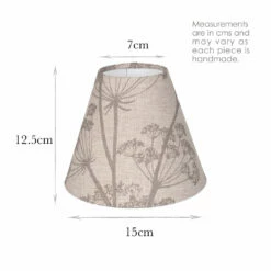 Candle Shade In Soft Grey Cow Parsley, Reversed 7 Candle Shade In Soft Grey Cow Parsley, Reversed -Jim Lawrence Sales 10can15cpsgrev 13