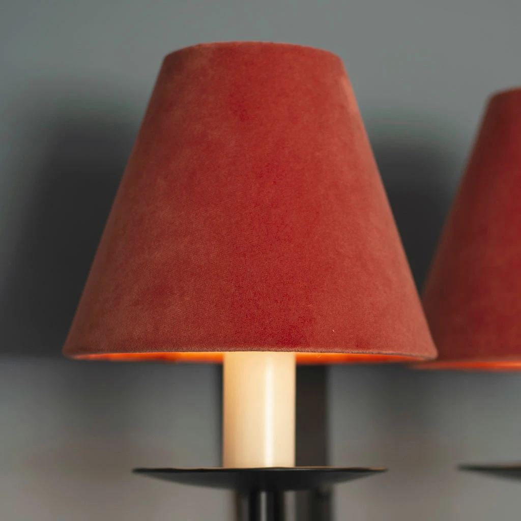 Candle Shade In Burnt Orange Hunstanton Velvet 4 Candle Shade In Burnt Orange Hunstanton Velvet - Image 2