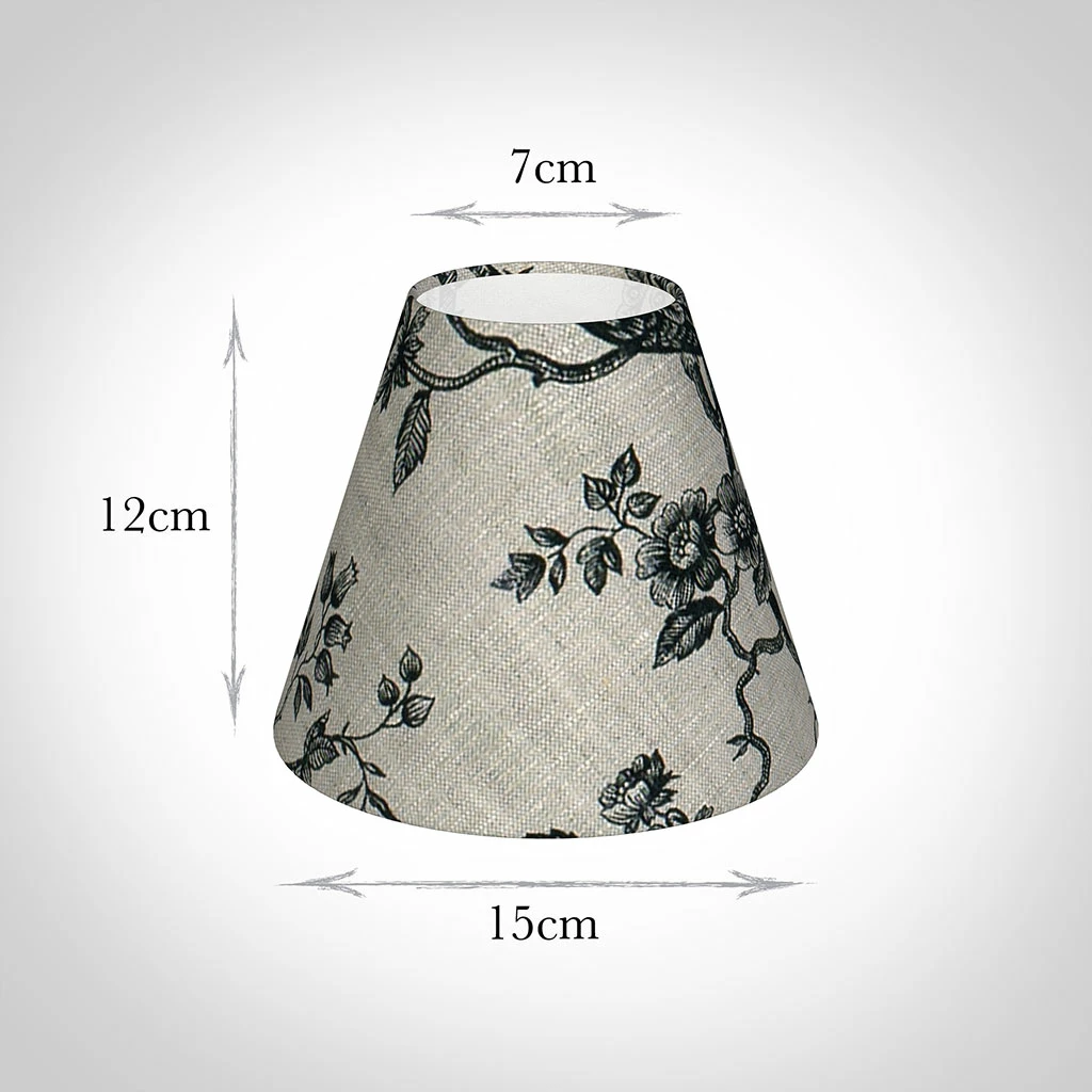 Candle Shade In Black Isabelle Linen 4 Candle Shade In Black Isabelle Linen - Image 2