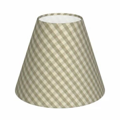 Candle Shade In Natural Gingham