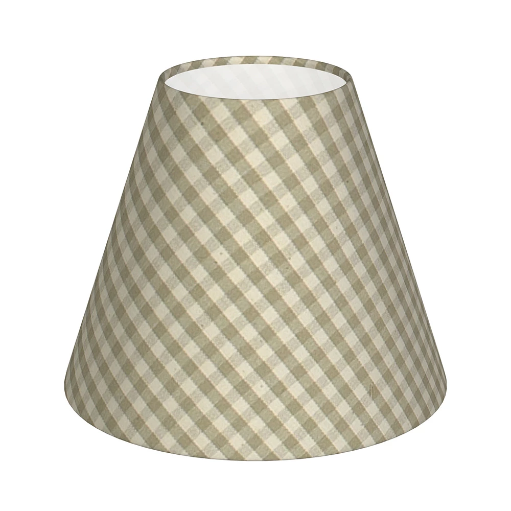 Candle Shade In Natural Gingham 3 Candle Shade In Natural Gingham