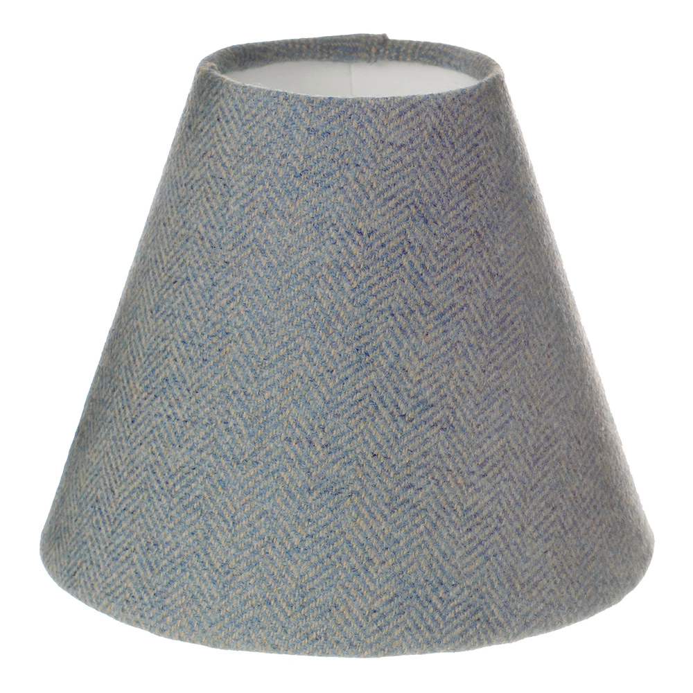 Candle Shade In Blue Herringbone Lovat Tweed 3 Candle Shade In Blue Herringbone Lovat Tweed
