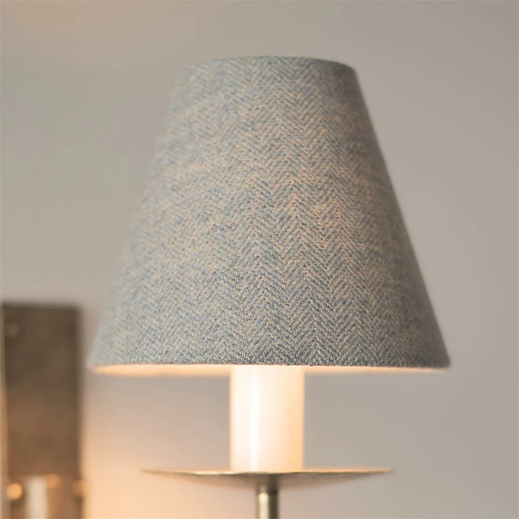 Candle Shade In Blue Herringbone Lovat Tweed 4 Candle Shade In Blue Herringbone Lovat Tweed - Image 2