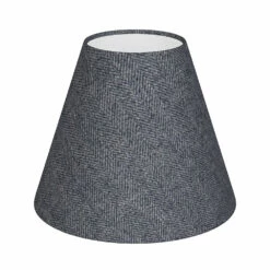 Candle Shade In Granite Herringbone Lovat Tweed