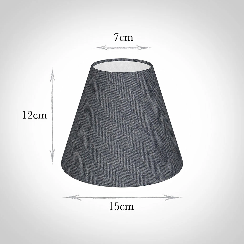 Candle Shade In Granite Herringbone Lovat Tweed 4 Candle Shade In Granite Herringbone Lovat Tweed - Image 2