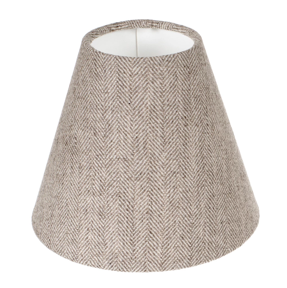 Candle Shade In Limestone Herringbone Lovat Tweed 3 Candle Shade In Limestone Herringbone Lovat Tweed