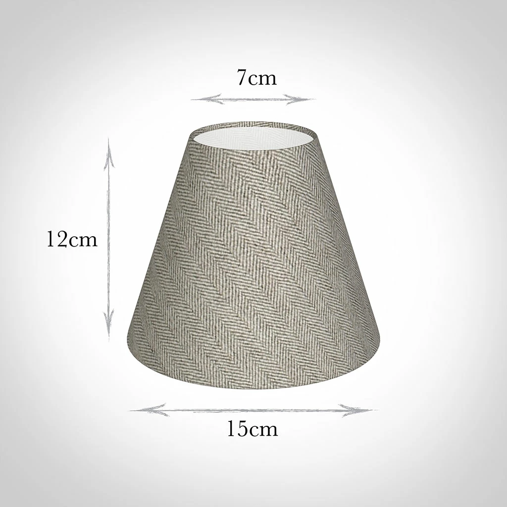 Candle Shade In Limestone Herringbone Lovat Tweed 5 Candle Shade In Limestone Herringbone Lovat Tweed - Image 3