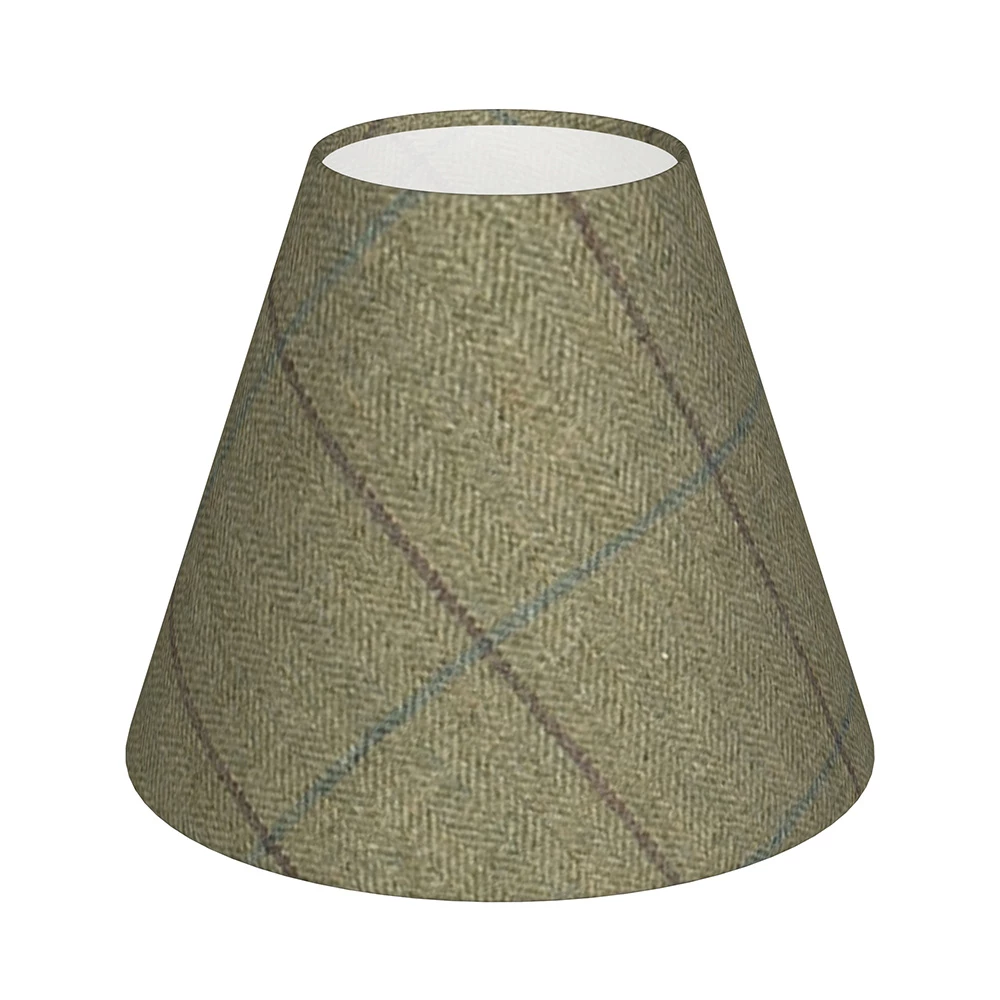 Candle Shade In Talisker Check Lovat Wool 3 Candle Shade In Talisker Check Lovat Wool