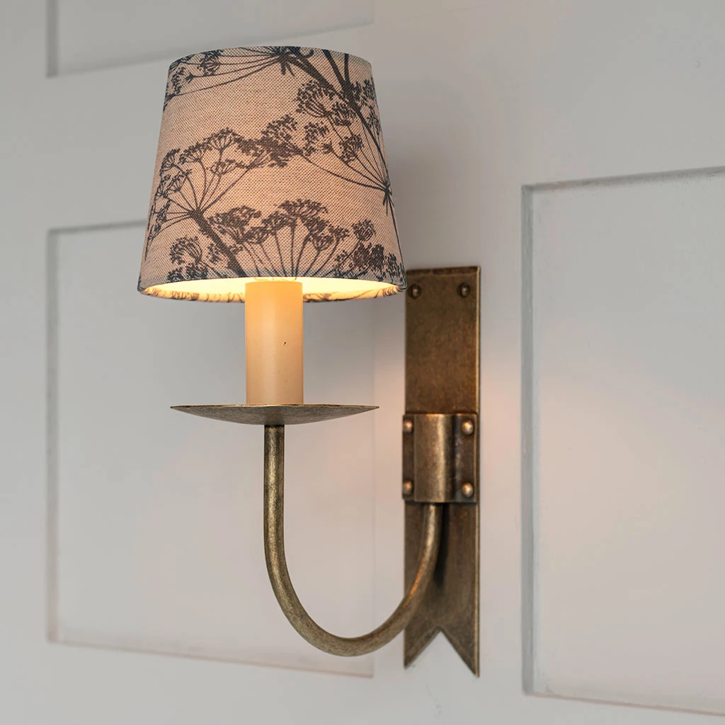 French Drum Candle Shade In Indigo Cow Parsley, Reversed 4 French Drum Candle Shade In Indigo Cow Parsley, Reversed - Image 2