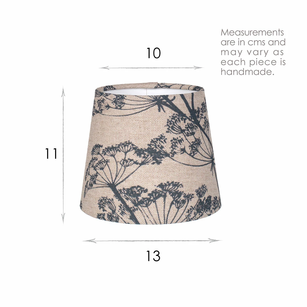 French Drum Candle Shade In Indigo Cow Parsley, Reversed 5 French Drum Candle Shade In Indigo Cow Parsley, Reversed - Image 3