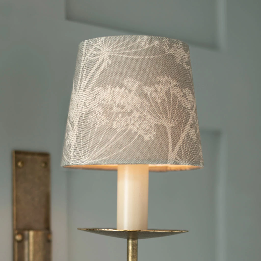 French Drum Candle Shade Soft Grey Cow Parsley 4 French Drum Candle Shade Soft Grey Cow Parsley - Image 2
