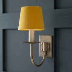 French Drum Candle Shade In Saffron Hunstanton Velvet -Jim Lawrence Sales 10canfd13husa 12