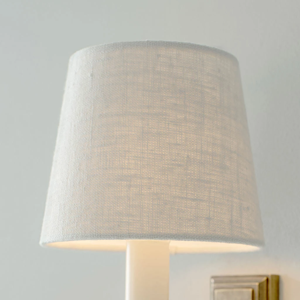 French Drum Candle Shade In Soft Grey Waterford Linen 4 French Drum Candle Shade In Soft Grey Waterford Linen - Image 2