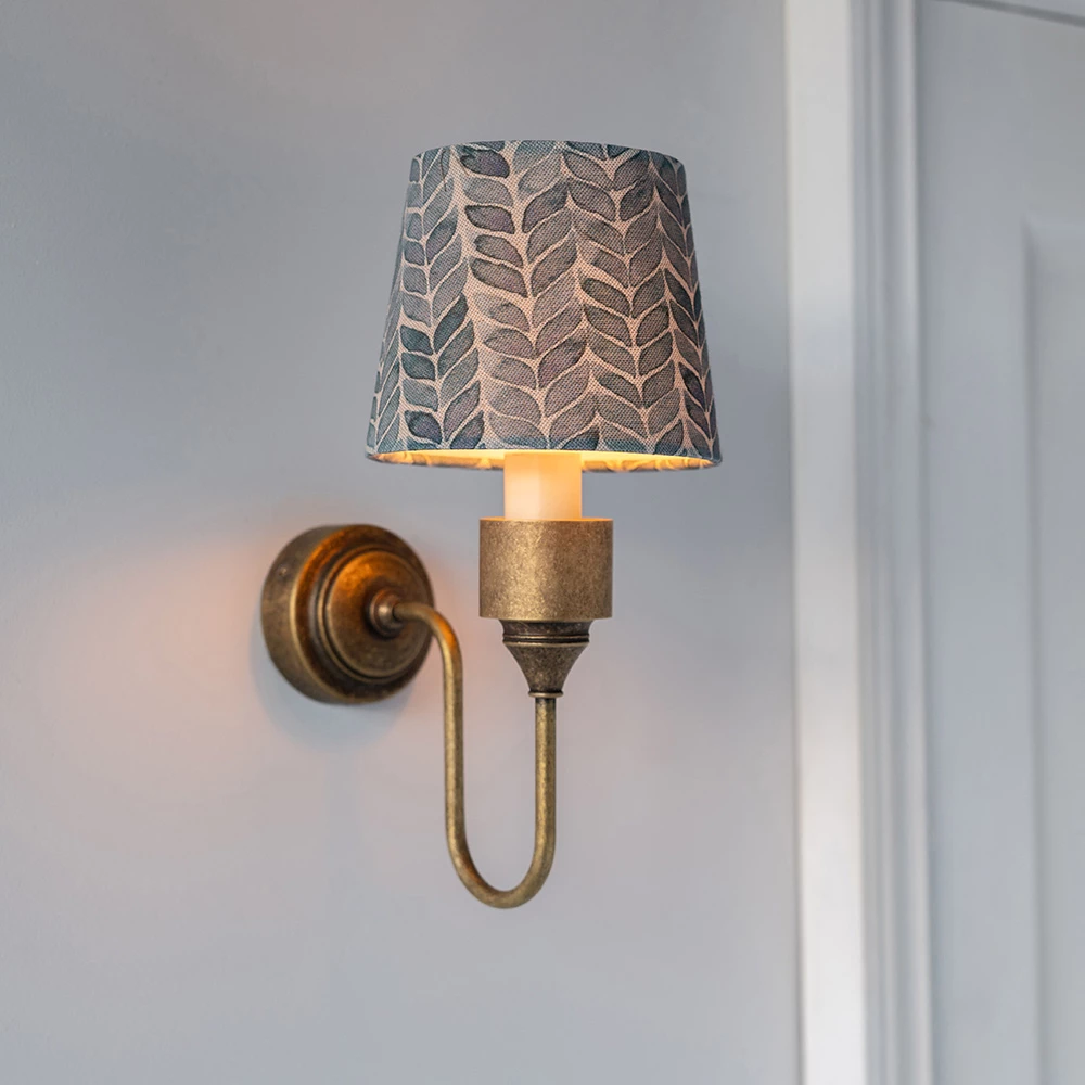 French Drum Candle Shade In Indigo Watercolour Leaf 4 French Drum Candle Shade In Indigo Watercolour Leaf - Image 2