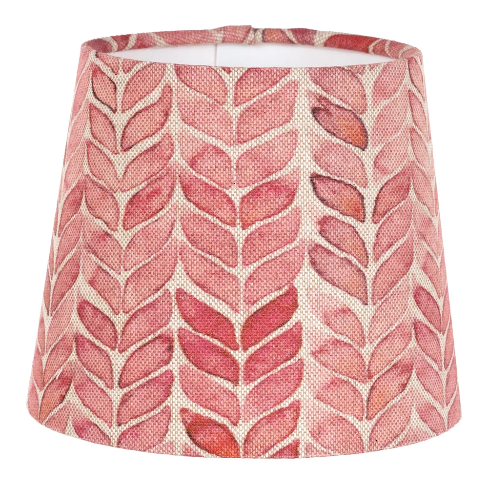 French Drum Candle Shade In Red Watercolour Leaf 3 French Drum Candle Shade In Red Watercolour Leaf