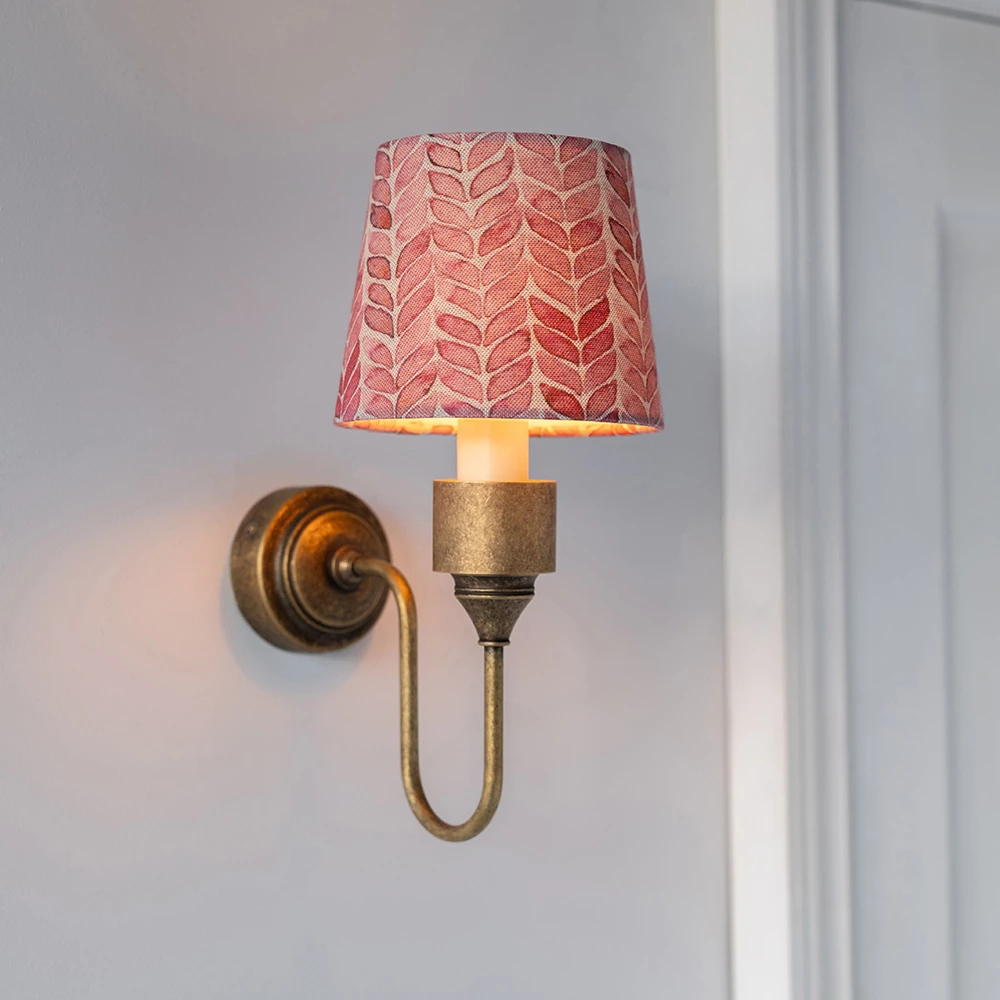 French Drum Candle Shade In Red Watercolour Leaf 4 French Drum Candle Shade In Red Watercolour Leaf - Image 2