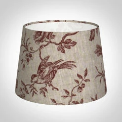 20cm Medium French Drum Shade In Red Isabelle Linen