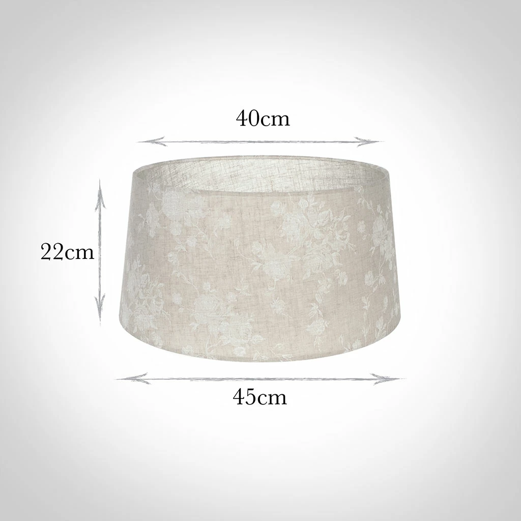 45cm Wide French Drum Shade In Natural & White Lisette Voile With Clear 4 45cm Wide French Drum Shade In Natural & White Lisette Voile With Clear - Image 2
