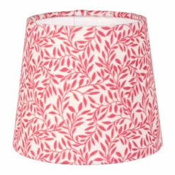 French Drum Candle Shade In Raspberry Spring Leaf