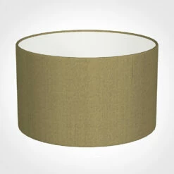 20cm Wide Cylinder Shade In Dull Gold Faux Silk