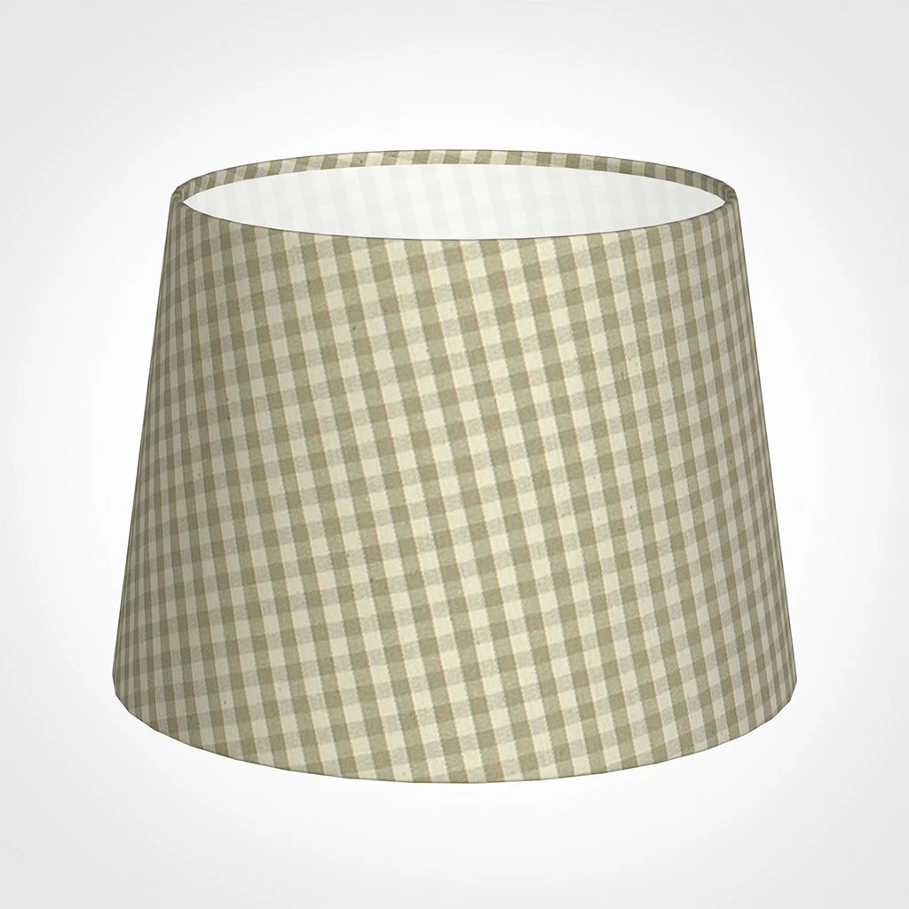 20cm Medium French Drum Shade In Natural Longford Gingham 3 20cm Medium French Drum Shade In Natural Longford Gingham