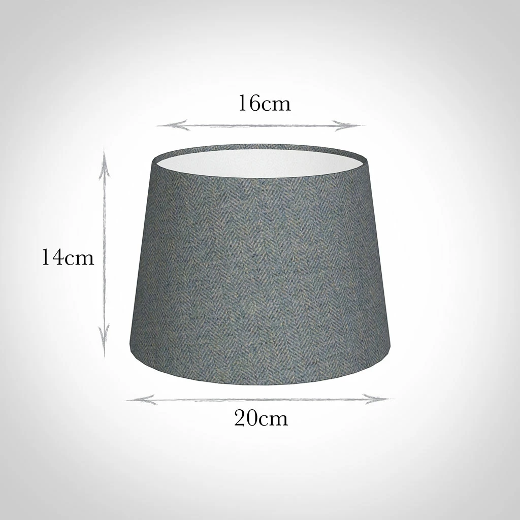 20cm Medium French Drum In Blue Herringbone Lovat Tweed 4 20cm Medium French Drum In Blue Herringbone Lovat Tweed - Image 2