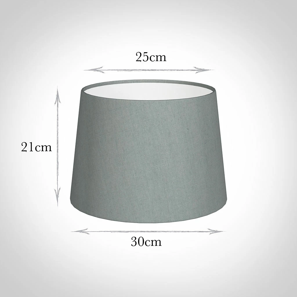 30cm Medium French Drum Shade In Blue Waterford Linen 4 30cm Medium French Drum Shade In Blue Waterford Linen - Image 2