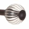 Fluted Glass Ball Finial For 12mm Pole In Beeswax -Jim Lawrence Sales 4009bw 2