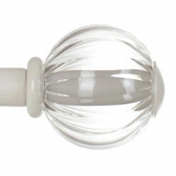 Fluted Glass Ball Finial For 12mm Pole In Clay