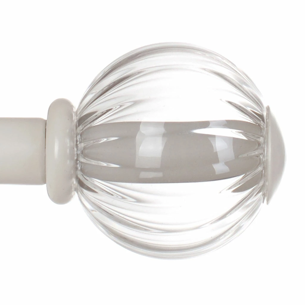 Fluted Glass Ball Finial For 12mm Pole In Clay 3 Fluted Glass Ball Finial For 12mm Pole In Clay