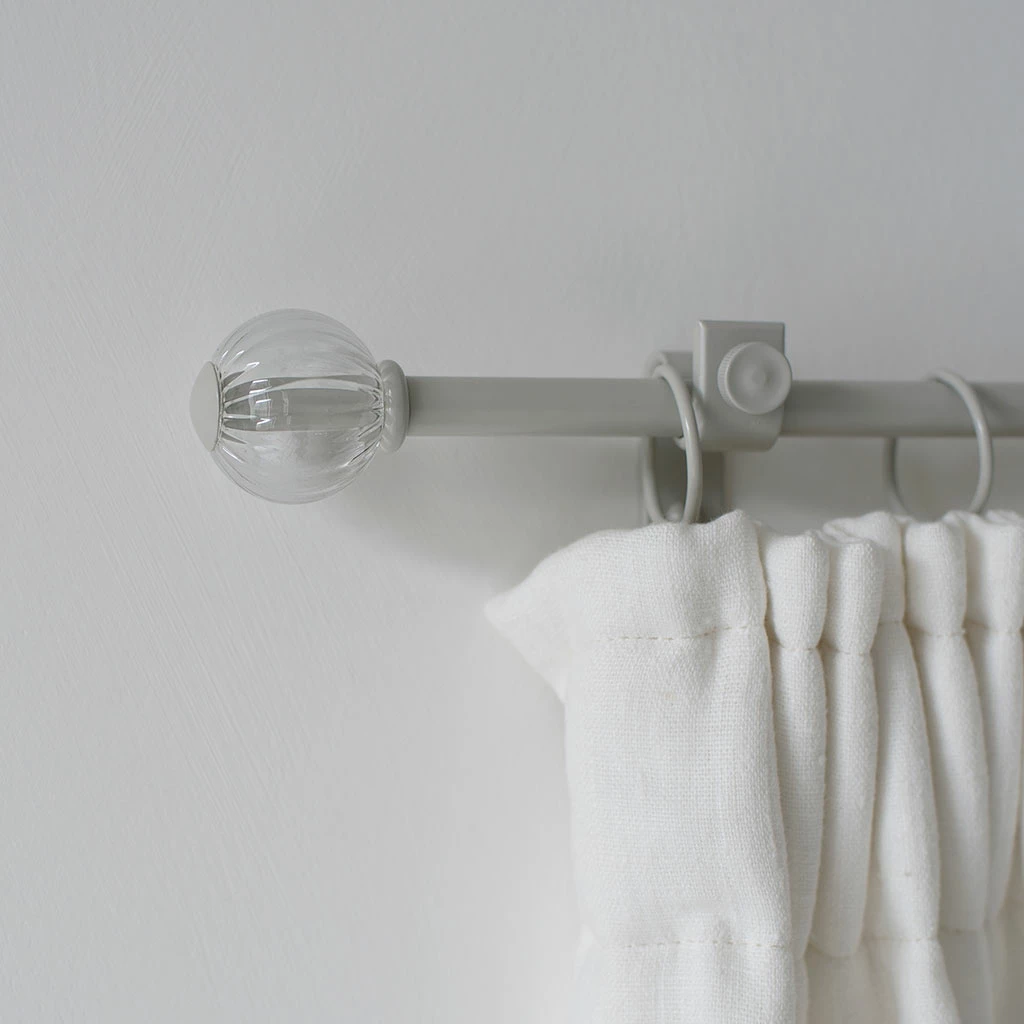 Fluted Glass Ball Finial For 12mm Pole In Clay 4 Fluted Glass Ball Finial For 12mm Pole In Clay - Image 2