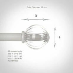 Fluted Glass Ball Finial For 12mm Pole In Clay 8 Fluted Glass Ball Finial For 12mm Pole In Clay -Jim Lawrence Sales 4009cl 13