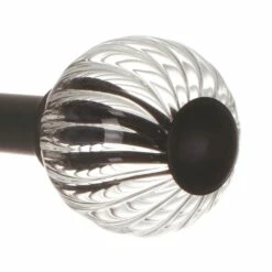 Fluted Glass Ball Finial For 12mm Pole In Matt Black 8 Fluted Glass Ball Finial For 12mm Pole In Matt Black -Jim Lawrence Sales 4009mb 2