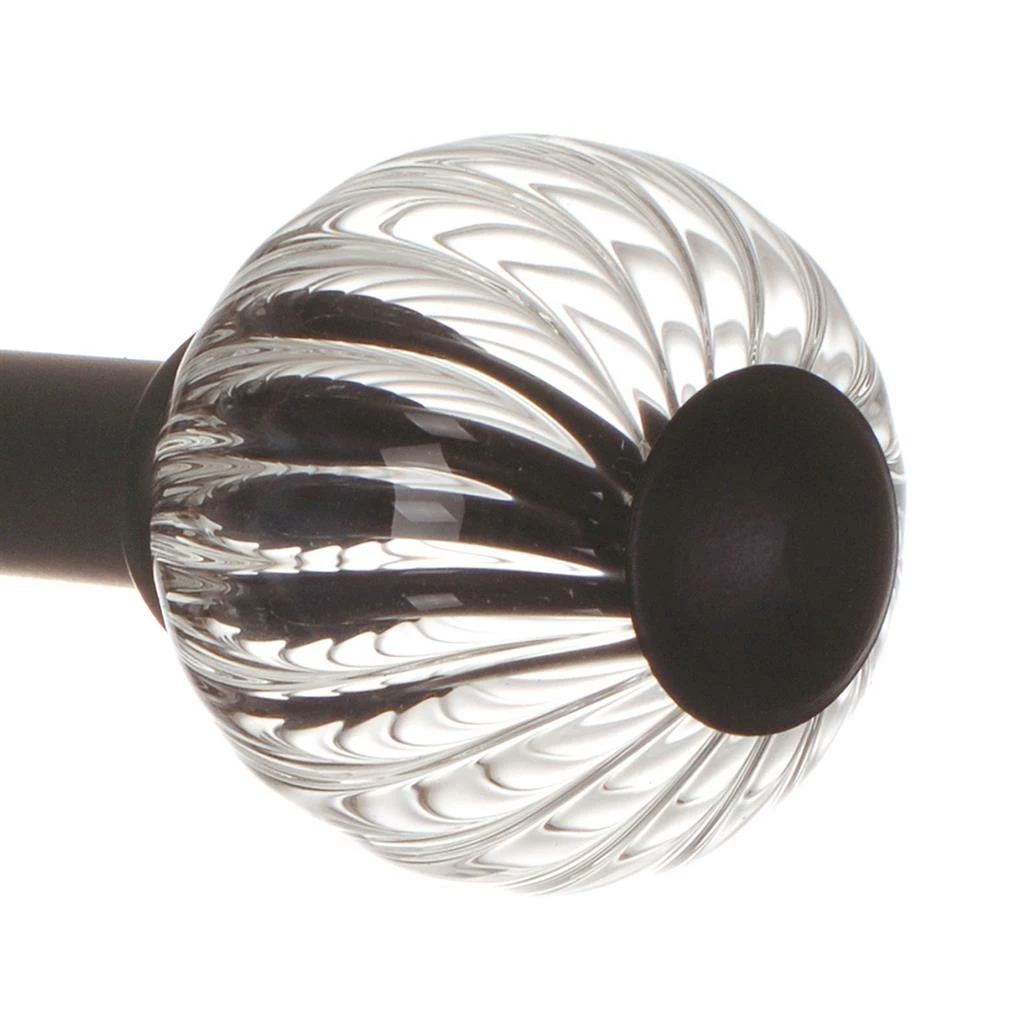 Fluted Glass Ball Finial For 12mm Pole In Matt Black 5 Fluted Glass Ball Finial For 12mm Pole In Matt Black - Image 3