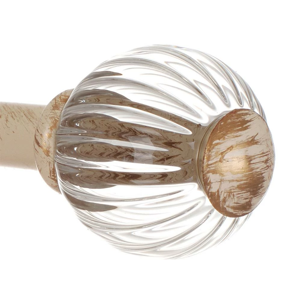 Fluted Glass Ball Finial For 12mm Pole Old Ivory 5 Fluted Glass Ball Finial For 12mm Pole Old Ivory - Image 3