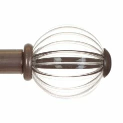 Fluted Glass Ball Finial For 12mm Pole In Polished