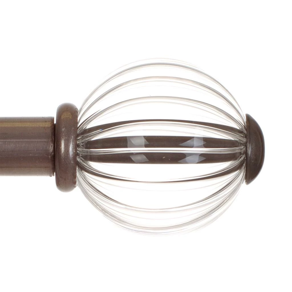 Fluted Glass Ball Finial For 12mm Pole In Polished 3 Fluted Glass Ball Finial For 12mm Pole In Polished