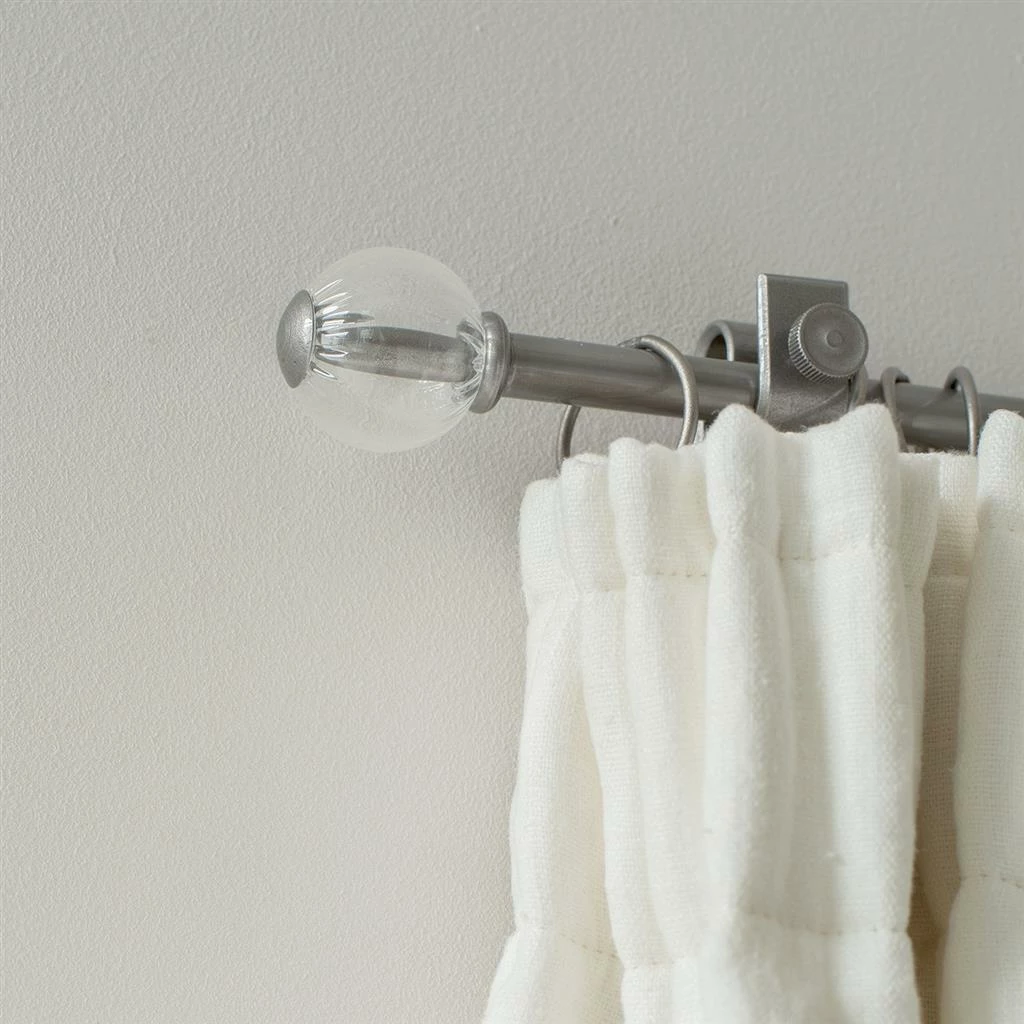 Fluted Glass Ball Finial For 12mm Pole In Polished 4 Fluted Glass Ball Finial For 12mm Pole In Polished - Image 2