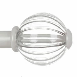Fluted Glass Ball Finial For 20mm Pole In Clay