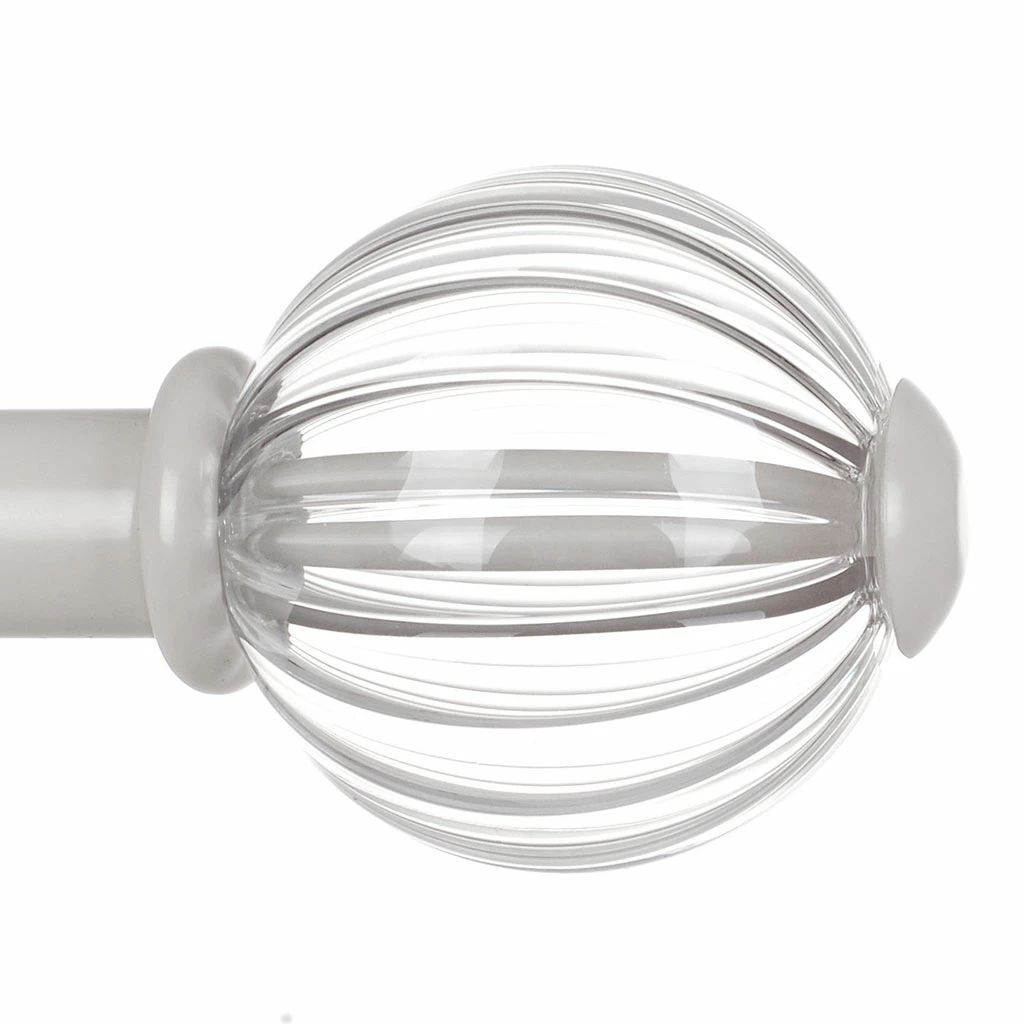 Fluted Glass Ball Finial For 20mm Pole In Clay 3 Fluted Glass Ball Finial For 20mm Pole In Clay